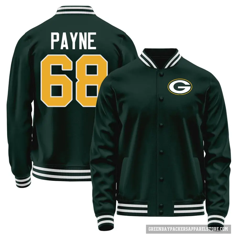 Youth ＃68 Leonard Payne Green Bay Packers Green Full-Snap Name & Number Jacket