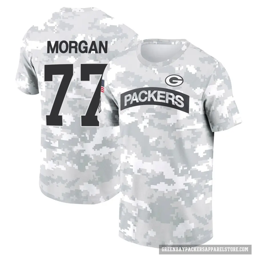 Youth ＃77 Jordan Morgan Green Bay Packers Camo Arctic 2024 Salute to Service Performance T-Shirt
