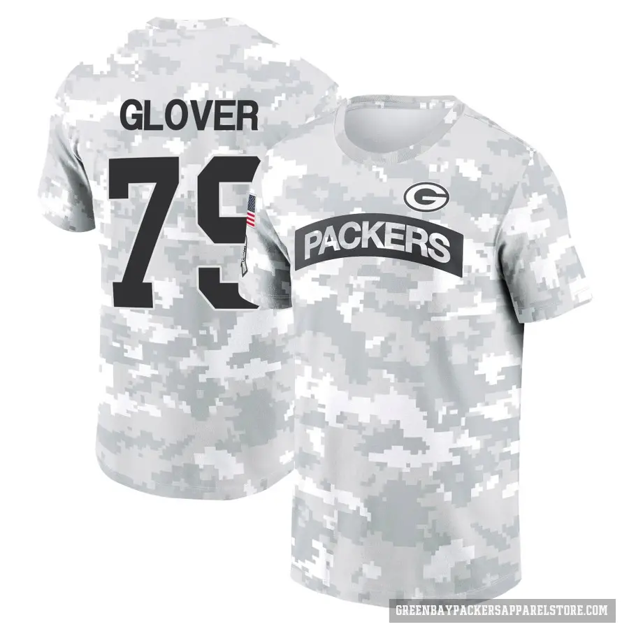 Youth ＃79 Travis Glover Green Bay Packers Camo Arctic 2024 Salute to Service Performance T-Shirt