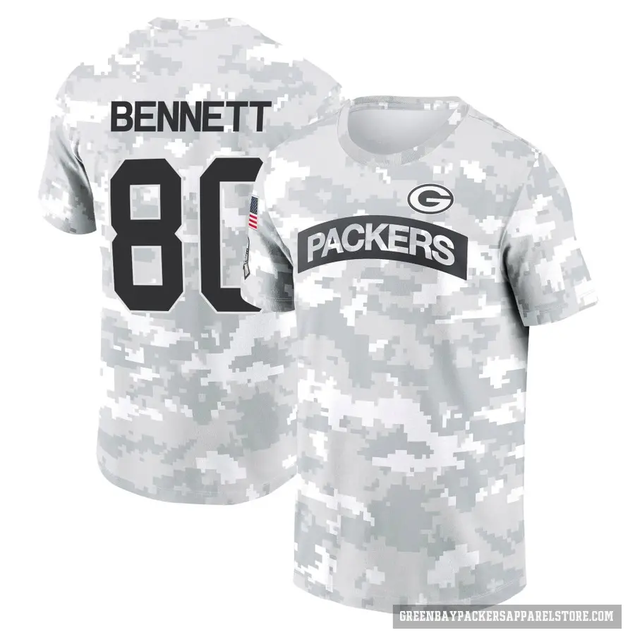 Youth ＃80 Martellus Bennett Green Bay Packers Camo Arctic 2024 Salute to Service Performance T-Shirt