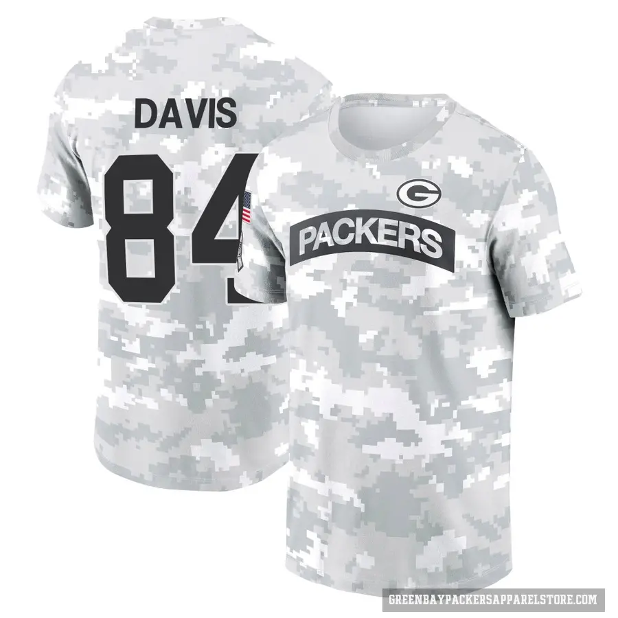 Youth ＃84 Tyler Davis Green Bay Packers Camo Arctic 2024 Salute to Service Performance T-Shirt