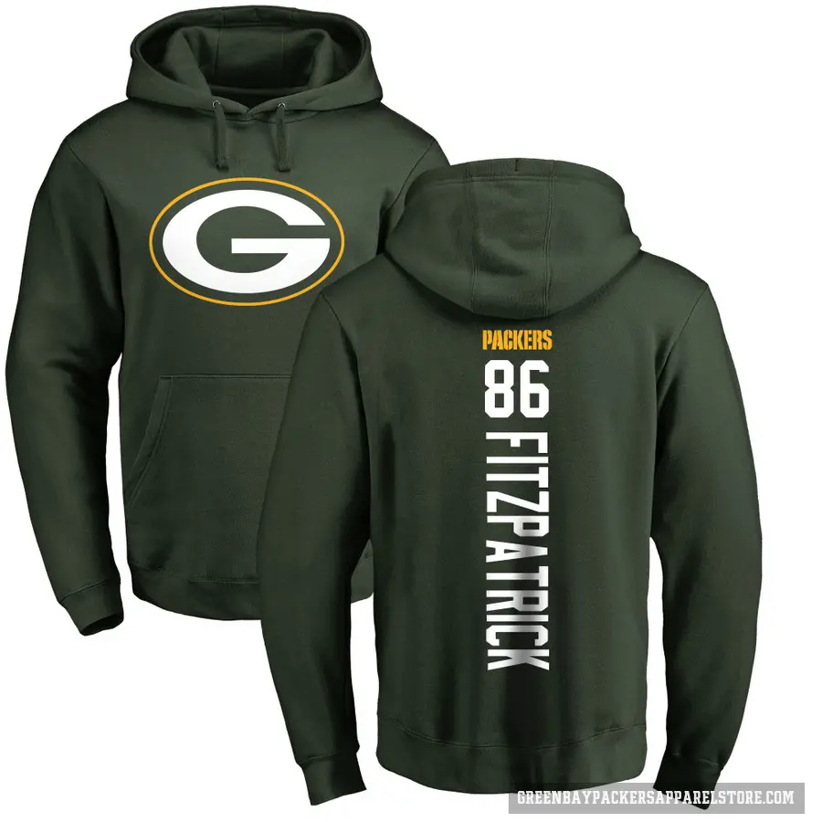 Youth ＃86 John FitzPatrick Green Bay Packers Green Pro Line Backer Pullover Hoodie