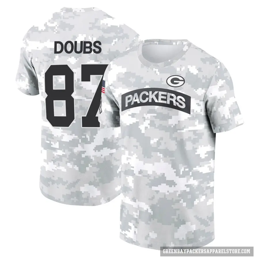 Youth ＃87 Romeo Doubs Green Bay Packers Camo Arctic 2024 Salute to Service Performance T-Shirt