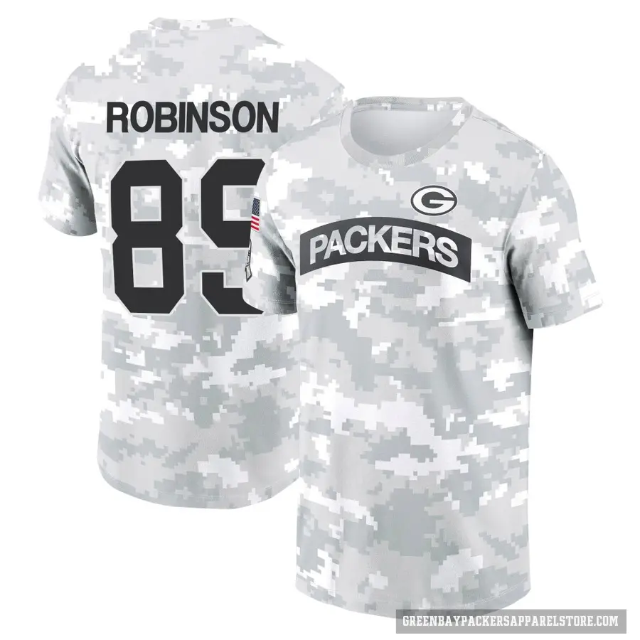 Youth ＃89 Dave Robinson Green Bay Packers Camo Arctic 2024 Salute to Service Performance T-Shirt