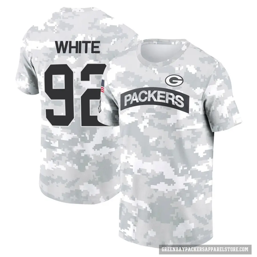 Youth ＃92 Reggie White Green Bay Packers Camo Arctic 2024 Salute to Service Performance T-Shirt