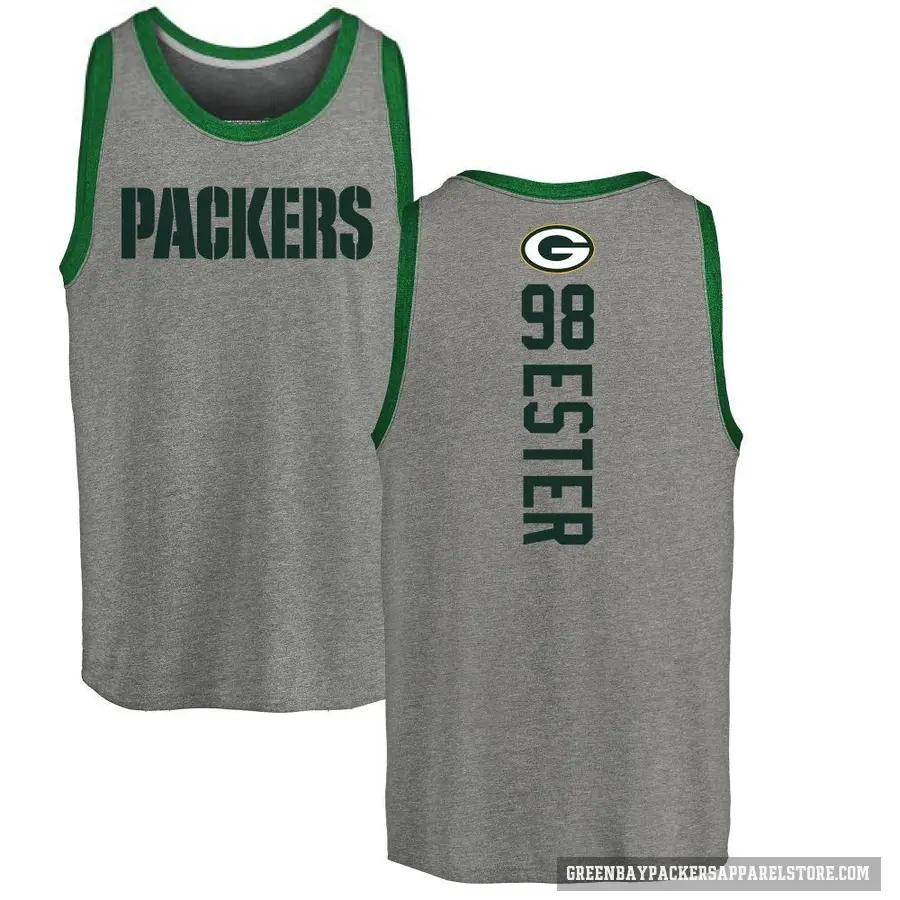 Youth ＃98 James Ester Green Bay Packers Ash Backer Tank Top