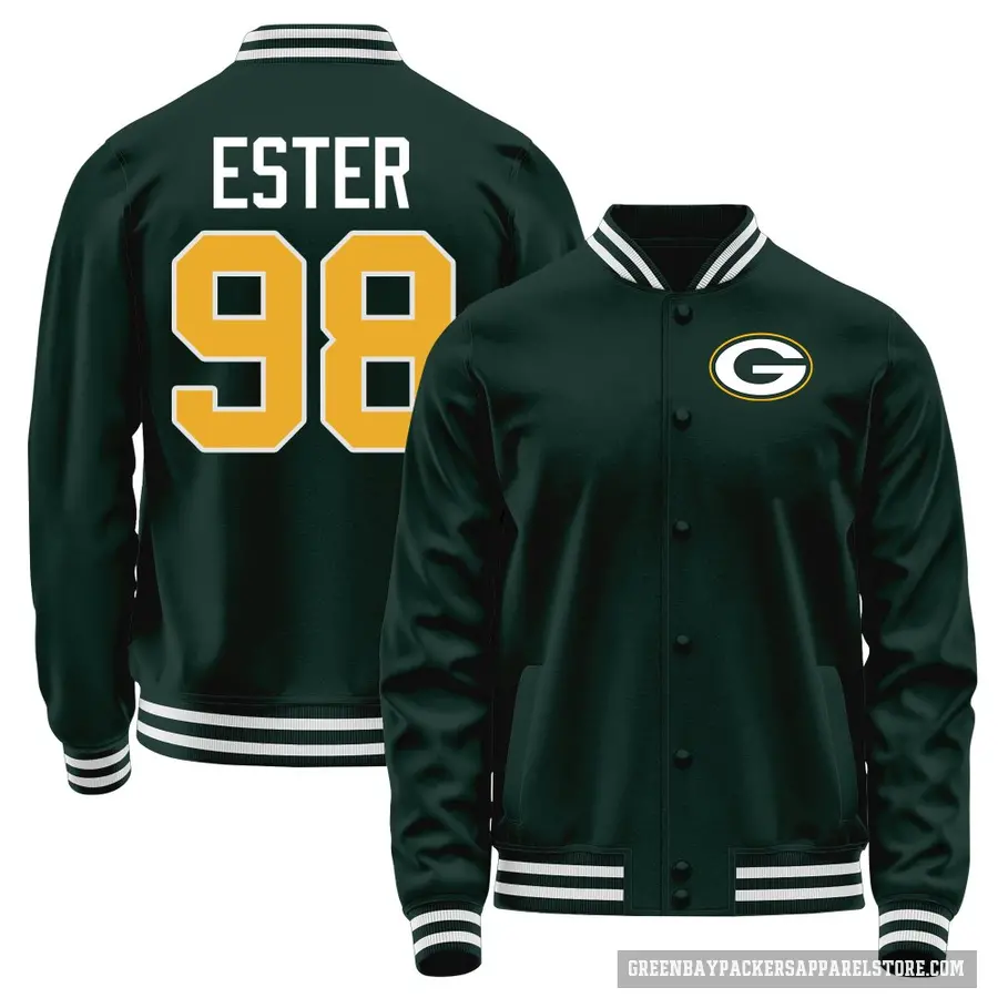 Youth ＃98 James Ester Green Bay Packers Green Full-Snap Name & Number Jacket